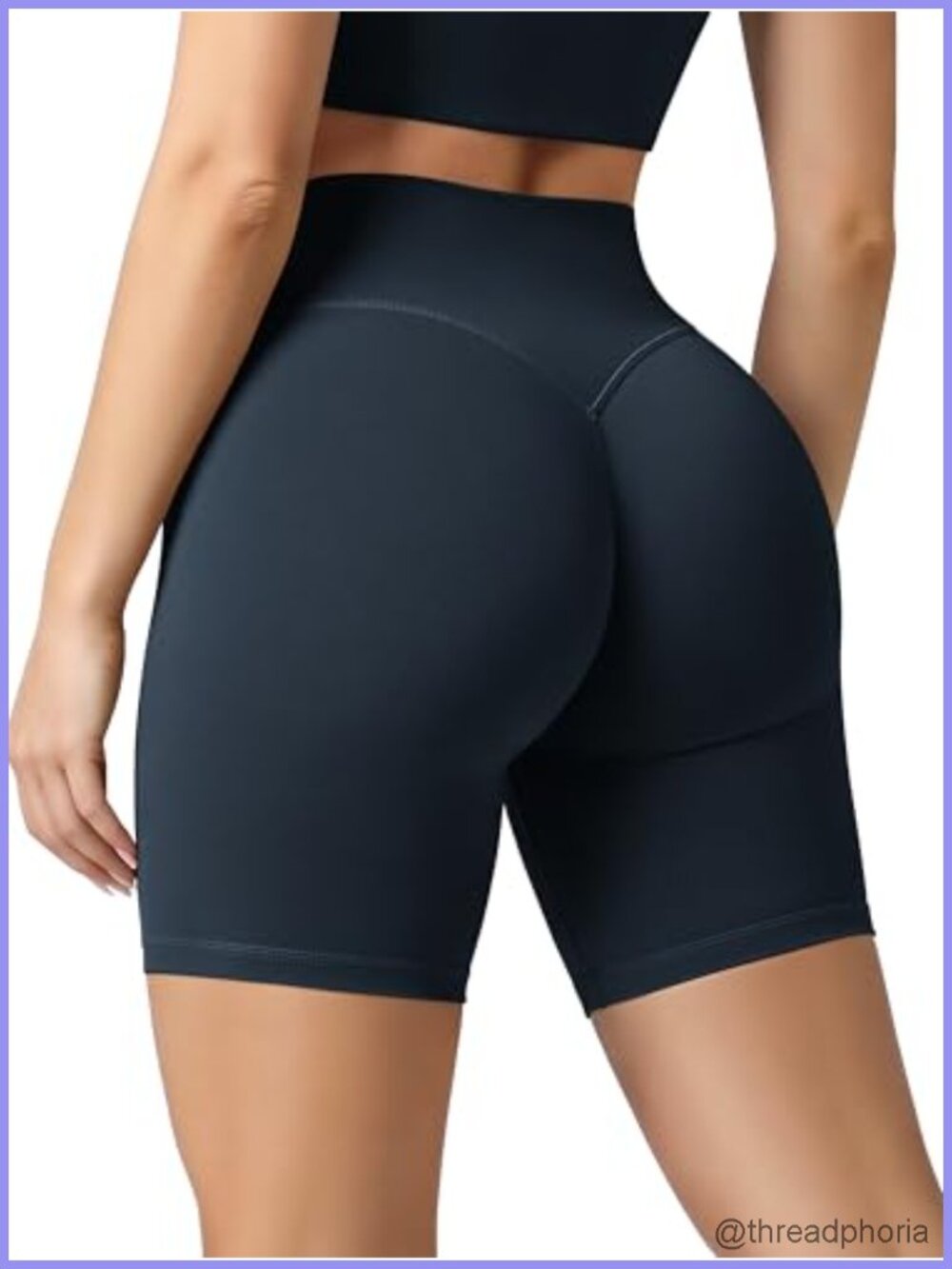 Women's High Waist Biker Shorts Hidden Scrunch Butt Lifting Seamless Yoga